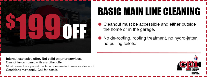 $199 Basic Main Line Cleaning